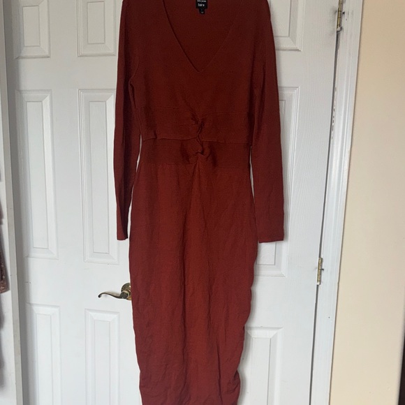 Bar III Dresses & Skirts - Bar III Rust Long Sleeve Wrap Midi Dress